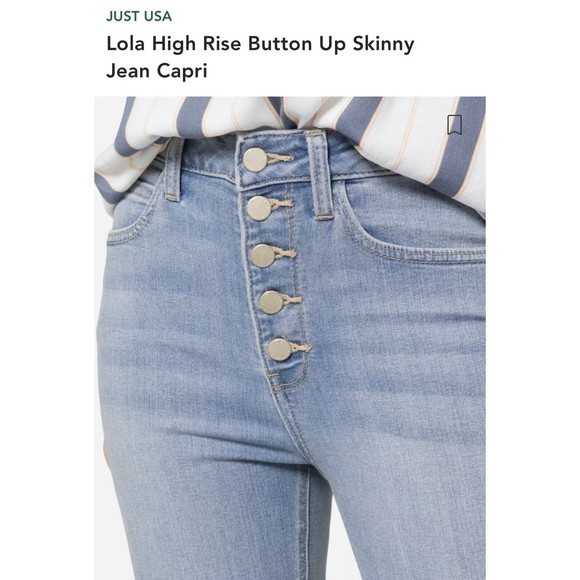 Just USA Denim Lola Button Up Skinny Jeans, Size 14/32 - Picture 2 of 9